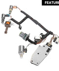 4L60E 4L65E Transmission Solenoid Kit Master Assembly All In One Repair Kit showing solenoids and wiring for GM automatics 1993 to 2005