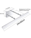 Diagram of 24 Inch Modern LED Vanity Lights Adjustable Chrome Bathroom Fixture Over Mirror With 180 Degree Rotatable Joint