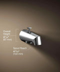 Antique Style 4-7/8 Inch Diverter Bath Spout with One Half Inch NPT, 4-13/16 Inch Reach, Polished Chrome Brass Construction