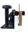 Rock Solid 24 Inch Router Table Fence Crafted From Hella Tough Anodized Aluminum With Calibrated Shims viewed from the side showing adjustable stops.