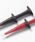 Red and black probes from Industrial Electronics Multimeter Combo Kit with Probes and Hooks Six Piece DMM Set for troubleshooting.