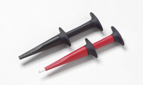Red and black probes from Industrial Electronics Multimeter Combo Kit with Probes and Hooks Six Piece DMM Set for troubleshooting.