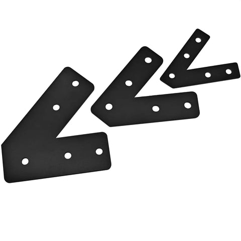 Six Piece 45 Degree L Brackets For Aluminum Profile Extrusion Corner Braces Joining Plates 2020 Series European Standard Heavy Duty Carbon Steel