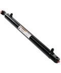 Beefy Heavy Duty Double Acting Hydraulic Cylinder 2 Inch Bore 22 Inch Stroke With 1 Inch Pin Holes SAE 6 Ports 3000 PSI Welded Cylinder Replacement Hydraulic Ram For Tractors Loaders And Agricultural Equipment.