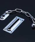Four Piece Door Chain Lock Set With Six Screws Premium Stainless Steel Chain Locks For Inside Doors High Security Anti Theft Chain Lock System Allowing The Door To Open Slightly To Check Outside Durable Stainless Construction.