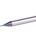 Pro Grade Solid Carbide Down Cut Cnc Router Bit Featuring Rock Solid 1/4 Inch Shank And Precision 1/32 Inch Width, angled view.