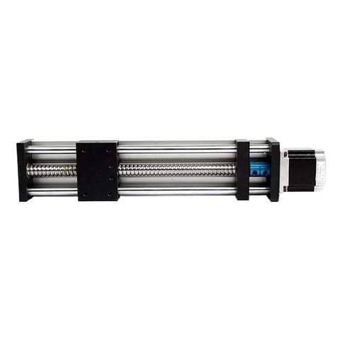 Smooth As Silk SFU1605 Linear Guide Rail System With 200mm Travel And 57 Stepper Motor Quiet High Precision Linear Motion Slider For DIY CNC And Automation Chrome Plated Rails For Long Life And Easy Self Alignment, side view