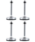 Heavy Duty Adjustable Leveling Feet 4 Pack With M20 Threaded Rods And Massive 2.4 Inch Bases, showing four chrome leveling feet.