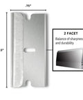 Single Edge Razor Blades 100 Pack 0.012 Inch Heavy Duty High Carbon Steel shown with dimensions and edge detail