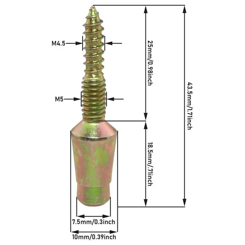 Heavy Duty Door Hinge Security Screws With Tamper Proof Zinc Metal Build To Lock Down Your Entryway Fast Includes Six Tough As Nails Anti Theft Safety Pins For Solid Door Reinforcement Projects, close-up of screw dimensions.