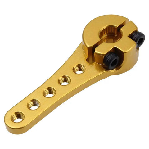 CNC Aluminum 25T Servo Horn Steering Clamping Arm For 1/8 And 1/10 RC Crawlers, Fits Multiple Brands, 46x16x9mm, 5 Hole Spacings, Clamping Head