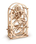 Wooden 20 Minute Mechanical Timer Model Construction Kit For Desk And Home Office Countdown Clockwork Toy With Wind Up Alarm And Rubber Band Power Mechanism, 6.8 x 3.15 x 10 in