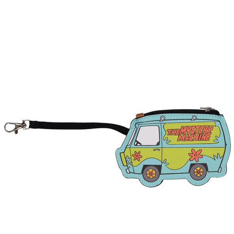 Detachable Mystery Machine card holder for Scooby Doo Big Face Mini Backpack Purse, colorful faux leather design.