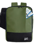 Khaki Under Seat Personal Item Backpack 16x12x6 Inches For WestJet Air Canada Flair Airlines And More Carry On Bag with tickets and bottle