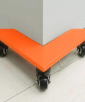 Heavy Duty Furniture Dolly Set Of 4 with wheels and floor safe rubber pads corner mover positioned under furniture