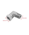 Beiterstoe hydraulic hose elbow adapter, 1/2 in male to 1/2 in female, swivel 90°, carbon steel