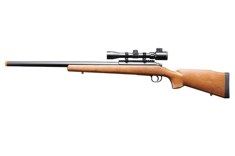 Beast Mode Bolt Action Airsoft Sniper Rifle With Adjustable Magnified Aluminum Scope Long Range Precision For 6mm BBs Wood Stock