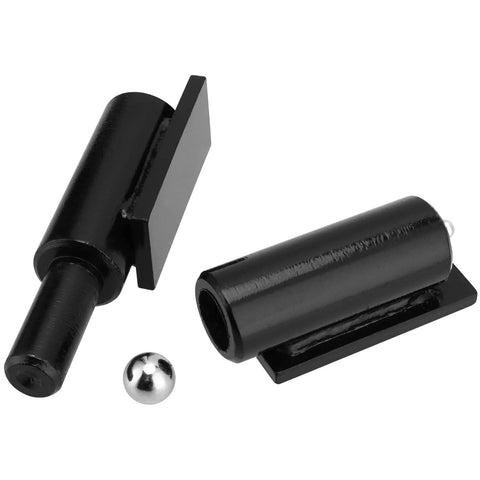 FUNSUEI 7-inch black weld-on gate hinge kit, barrel-style, 4-piece set for swing gates