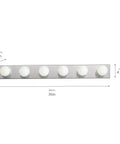 Top Shelf 36 Inch Bathroom Vanity Light Fixture With Brushed Nickel Finish Offering Straight Up Easy Installation And Rock Solid Build Quality For 6 Light Damp Rated Rooms, 36in wide metal frame with six G25 bulbs.