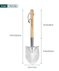 19.8 Inch Round Point Digging Shovel With Wood Handle Stainless Steel Spade Pro Grade With Serrated Edge For Cutting Transplanting And Weeding