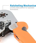 Square Self-Adjusting Crimping Tool For AWG 23 To 10 Bootlace End Sleeves Ferrule Ratcheting Wire Crimping Pliers close-up