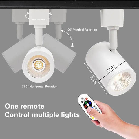 Lit 12W RGBW Track Light Heads With 16 Color Options And Independent Warm White Chip H Style Track Lighting For Accent Retail