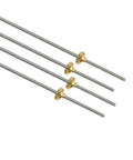 4mm Lead Screw In 304 Stainless Steel With Brass Nut For CNC And 3D Printer Pitch 1mm Lead 1mm And Lead 2mm Options Lengths 200 300 400 500 550mm Trapezoidal Rod High Precision Motion Built For Smooth Effortless Travel