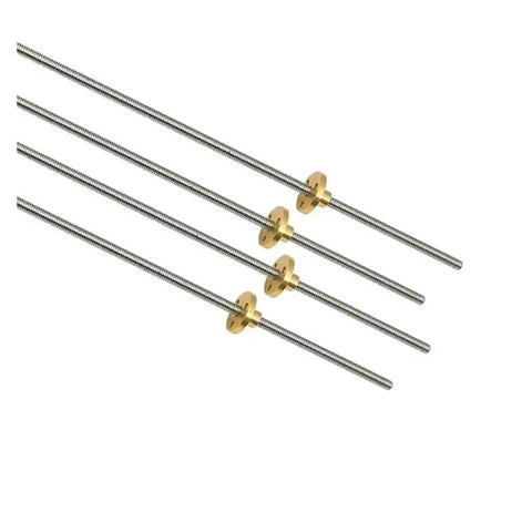 4mm Lead Screw In 304 Stainless Steel With Brass Nut For CNC And 3D Printer Pitch 1mm Lead 1mm And Lead 2mm Options Lengths 200 300 400 500 550mm Trapezoidal Rod High Precision Motion Built For Smooth Effortless Travel