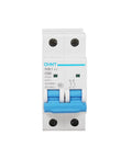 Front view of 2P Miniature Circuit Breaker NB1-63 Series 2A To 63A, C Curve, Low Voltage DIN Rail Mount, Motor Protection, 230/400V, CE Certified