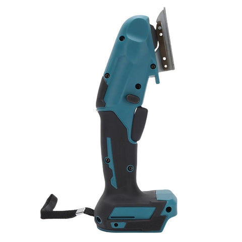Sorandy Cordless Electric Scissors Rechargeable Power Shears, ergonomic design, side view, for cutting fabric and cardboard.