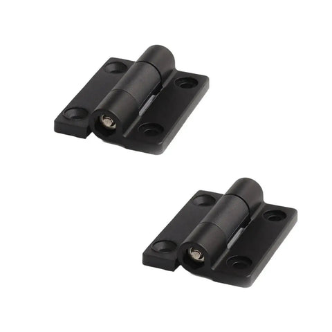 2 Pack No Slam Soft Close Damped Rotary Hinge with Tunable Torque and Full Range Stop in black for cabinets and doors.
