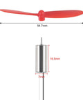 4 Pack 716 Brushed Motors Set 3.7V 45000 RPM 7x16mm with 75mm CW CCW Propellers for FPV RC Quadcopters, close-up view