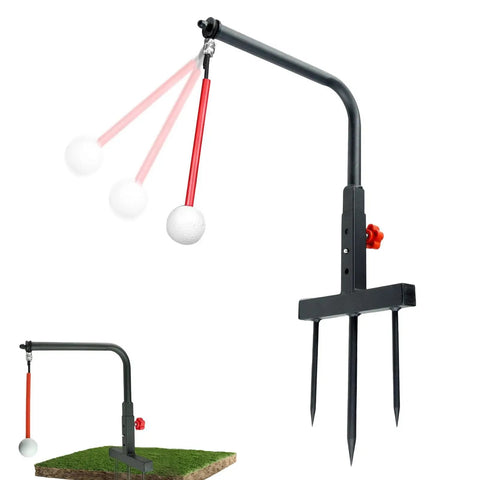 Golf Swing Trainer Adjustable Height Practice Stand For Garden And Outdoor Use Muscle Memory Builder Pro Grade Durable Steel