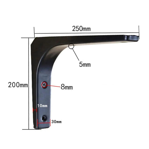 Built Tough Steel Floating Shelf Brackets Heavy Duty Wall Mount Bracket dimensions 250mm x 200mm cold rolled iron for modern decor