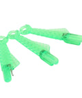 10 Pack Fish Mouth Needle Threaders For Sewing Machines Hordion Self Threading Quick Loop Tool For Easy Threading Compact 1.18 Inch Handy Portable Pack Must Have For Home Sewing, Quilting, And Craft Projects. Three green threaders shown.