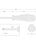 Technical drawing showing dimensions of a screwdriver from Everybit Tech Rescue Kit And 1 Quarter Inch Bit Driver Set, 83-Piece Variety Pack.