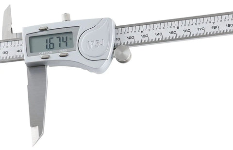 Electronic Digital Caliper For Inside Outside Depth And Step Measurements, 0 To 12 Inch Or 0 To 300 mm Range, Extra Large LCD, IP54 Water Resistant, Stainless Steel, 0.0005 Inch Resolution, 0.04 mm Accuracy For Shop Pros