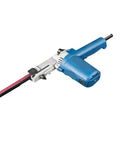 Heavy Duty Belt Sander And Grinder Machine For Wood Sanding Metal Polishing Adjustable Angle Tool showing blue body and grinding belt