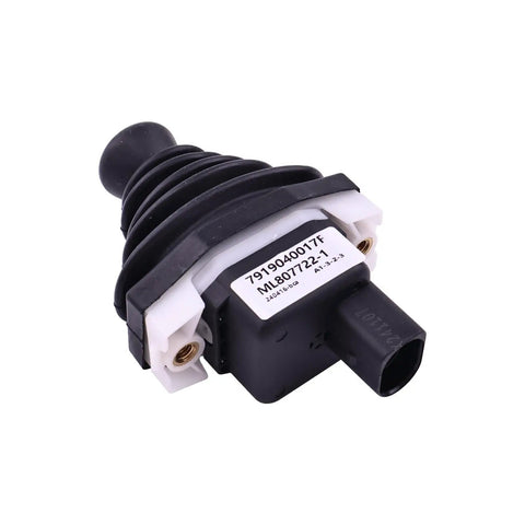 Top Quality Svyoroo Controller Joystick Handle Part Number 7919040017 Replacement For Linde Electric Forklift Stacker Pallet Truck Heavy Duty Controls with black rubber grip and connector.