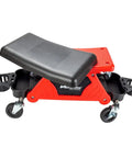 2 In 1 Modular Detailing Creeper Seat With Cushion And Tool Tray, Rolling Creeper Converts To Low Profile Knee Pad, Heavy Duty Polyethylene And Steel Frame, 4 Inch Wheels