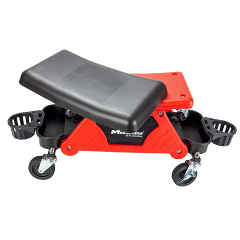 2 In 1 Modular Detailing Creeper Seat With Cushion And Tool Tray, Rolling Creeper Converts To Low Profile Knee Pad, Heavy Duty Polyethylene And Steel Frame, 4 Inch Wheels