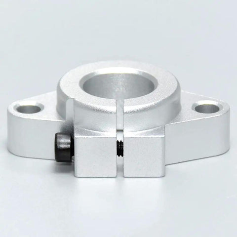 STK 40 mm Aluminum Alloy Bracket Guide Shaft Supports With Flanged Slit Strut Clamps And Tube Clamp Connectors, front view