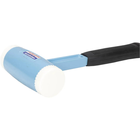 Dead Blow Hammer 1 Lb With Two Soft Faces Steel Filled For Minimal Rebound And Smooth Hits Great For Automotive Woodworking And Metalwork DB175 VN58514, close-up of hammer head and handle