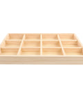 Solid Wood Jewelry Organizer Tray With Twelve Grid Compartments For Rings And Necklaces Vintage Decorative Vanity Holder view showing compartments