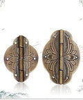 Vintage-style copper mini flat box folding butt hinges for doors, cabinets, DIY projects. Set of 10, sturdy and durable.