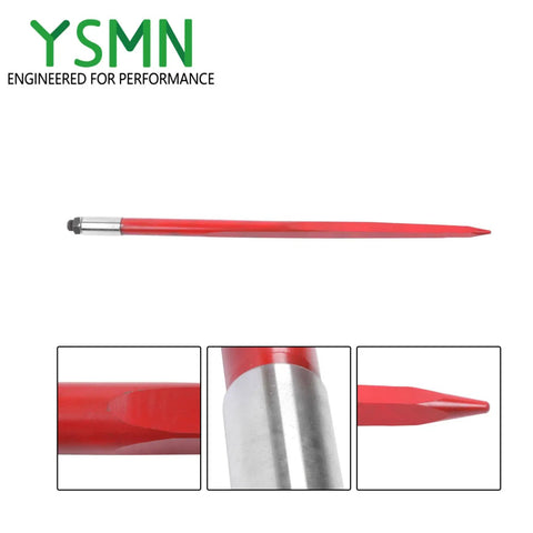 Beefy 43 Inch Hay Bale Spear Set, 3000 Lb Capacity, Heavy Duty Spring Steel, Replacement Attachment For Tractors, Loaders, Cranes