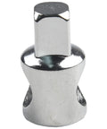 Front view of sliding rod socket adapter, 3/8–1/2 inch, chrome-plated steel for ratchet wrenches
