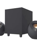 2 Point 1 USB Powered Desktop Speakers with Dope 4 Inch Down Firing Subwoofer and 2 Inch Midrange Drivers in black