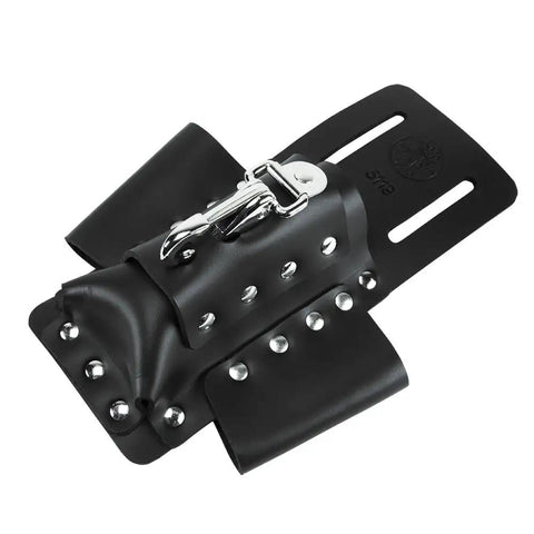 Leather Tool Pouch With Four Pockets And Knife Holder, Riveted Belt Mount Multi Tool Carrier For Electricians, Fits Belts Up To Two Inches