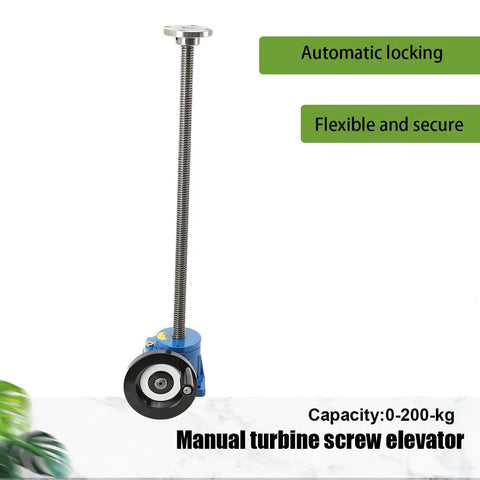 Versatile Ball Screw Lift With Hand Crank And Electric Drive, Worm Gear Lift System WL1T 200kg Capacity shown vertically.